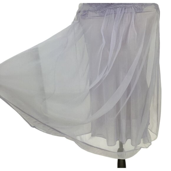 Vintage 90s Y2K Slip Dress Lingerie Satin Lace Purple Warners Intimates Medium M - Picture 4 of 8